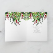 Bedrijfs Rode Berries Greenery Kerstmis Feestdagen Kaart (Binnen)