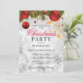 Bedrijfs Silver Kerstfeestdag Kaart (Staand voorkant)