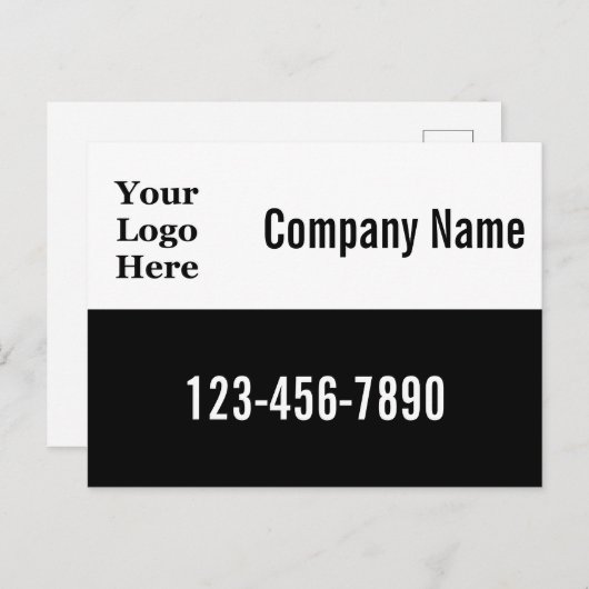 Bedrijfs Sjabloon QR Code en Uw Logo hier Briefkaart (Voorkant / Achterkant)