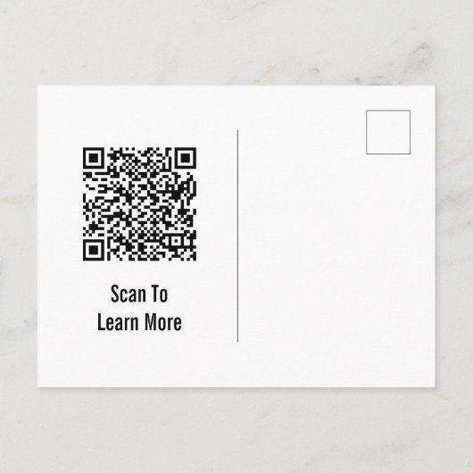 Bedrijfs Sjabloon QR Code en Uw Logo hier Briefkaart (Achterkant)