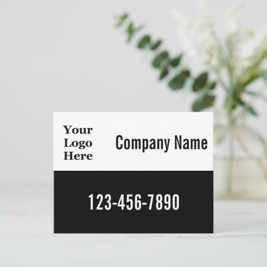 Bedrijfs Sjabloon QR Code en Uw Logo hier Briefkaart (Staand voorkant)