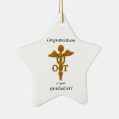 Bedrijfs Therapie Afstuderen Antiek Gold Kijk Keramisch Ornament (Rechts)