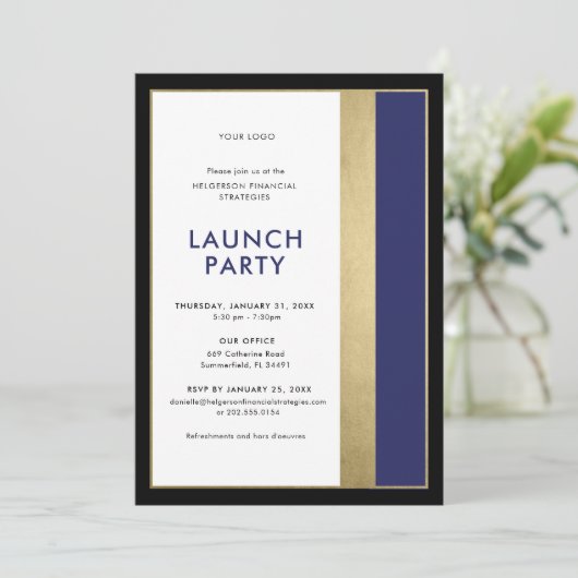 Bedrijfs Uitnodiging (Staand voorkant)