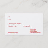 Bedrijfs Vakantie cadeaubonnen Kortingskaartje (Achterkant)