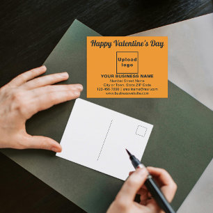Bedrijfs Valentijn Groet op Oranje Kleur Briefkaart