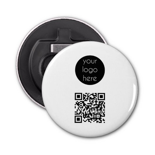 Bedrijfs van de Logo de Promotie QR Code Button Flesopener (Voorkant)