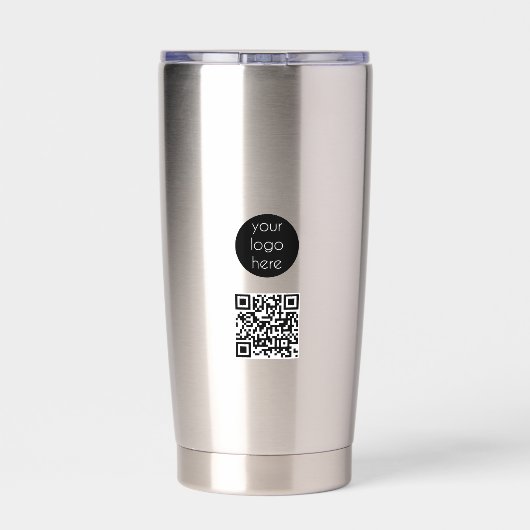 Bedrijfs van de Logo de Promotie QR Code Geïsoleerde Drinkbeker (Achterkant)