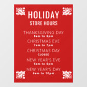 Bedrijfs van de Vakantie van de Winkeluren Rood De Raamsticker (Vel)