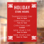 Bedrijfs van de Vakantie van de Winkeluren Rood De Raamsticker (Vel 2)