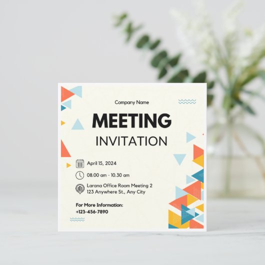 Bedrijfs Vergadering Kaart (Staand voorkant)