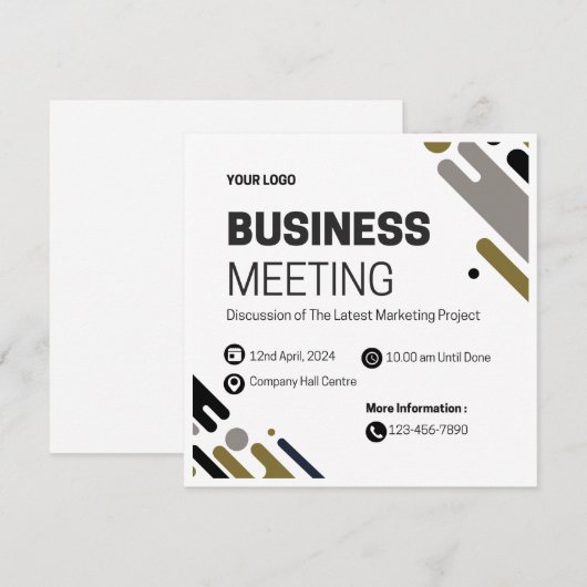 Bedrijfs Vergadering Kaart (Voorkant / Achterkant)