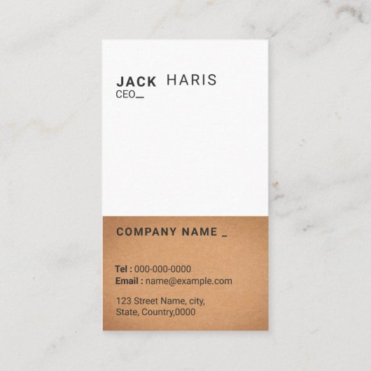 Bedrijfs Visitekaartje (Achterkant)