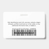 Bedrijfs Witte Werknemer Modern Pasje Beveiliging Badge (Achterkant)
