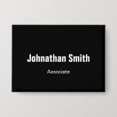 Bedrijfs Zwarte en Witte Naam van de Werknemer en Button (Voorkant)