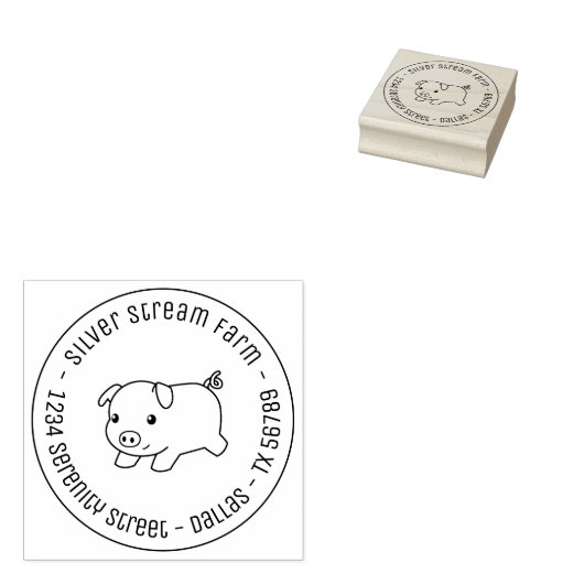 Bedrijfsadres 3 van Varkens Rubberstempel (Gestempeld)