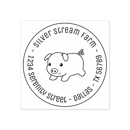 Bedrijfsadres 3 van Varkens Rubberstempel (Afrduk)