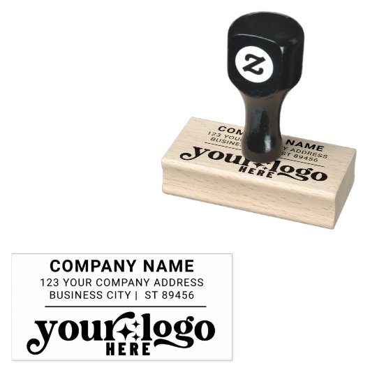 Bedrijfsadres Bedrijf Logo Professional Rubberstempel (Gestempeld)