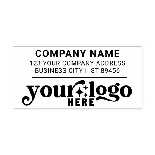 Bedrijfsadres Bedrijf Logo Professional Rubberstempel (Afrduk)