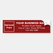 Bedrijfsadres en telefoonnummer op rood bumpersticker (Voorkant)