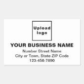 Bedrijfsadres en telefoonnummer op wit rechthoekige sticker (Voorkant)