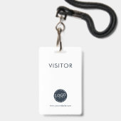 Bedrijfsadres Logo en website Bezoeker Badge (Voorzijde met lanyard)