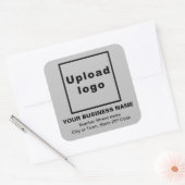 Bedrijfsadres op grijs vierkant sticker (Envelop)