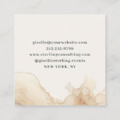 Bedrijfsadviseur Beige Waterverf Gold Foil Vierkante Visitekaartje (Achterkant)