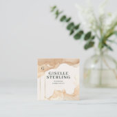 Bedrijfsadviseur Beige Waterverf Gold Foil Vierkante Visitekaartje (Staand voorkant)