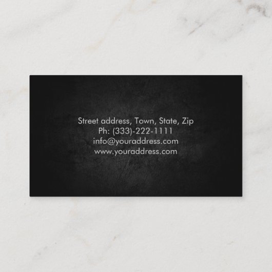 Bedrijfsadviseur Custom Photo Black Stone Visitekaartje (Achterkant)