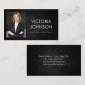 Bedrijfsadviseur Custom Photo Black Stone Visitekaartje (Voorkant / Achterkant)