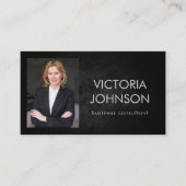 Bedrijfsadviseur Custom Photo Black Stone Visitekaartje (Voorkant)