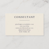 Bedrijfsadviseur Elegante Navy Blue Cream Visitekaartje (Achterkant)