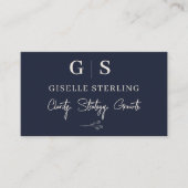 Bedrijfsadviseur Elegante Navy Blue Cream Visitekaartje (Voorkant)