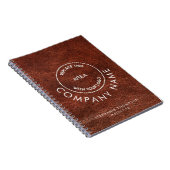 Bedrijfsambtenaar Naam Logo Bruin Faux Leder Notitieboek (Rechterzijde)