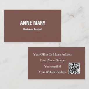 Bedrijfsanalist Terracotta Elegante Moderne QR-cod Visitekaartje