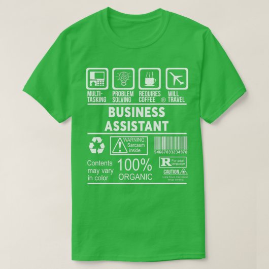 BEDRIJFSASSISTANT NICE ONTWERP 2017 T-SHIRT (Design voorkant)