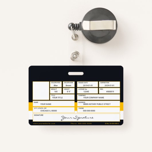 Bedrijfsbadge Badge (Achterkant met intrekbare)