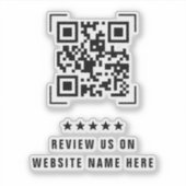 Bedrijfsbedrijf | Beoordeel ons QR-code scannen Sticker (Voorkant)
