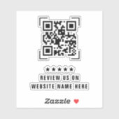 Bedrijfsbedrijf | Beoordeel ons QR-code scannen Sticker (Vel)