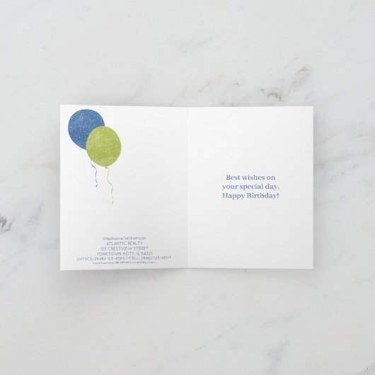 Bedrijfsbedrijf Budget Verjaardag Kaart (Binnen)