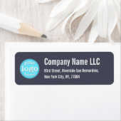 Bedrijfsbedrijf Logo Dusty Paarse retouradres Etiket (Insitu)