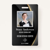 Bedrijfsbedrijf Logo Naam werknemer Foto-ID Badge (Voorkant)