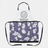 Bedrijfsbedrijf logo promotionele orchidee paarse schort (Voorkant)