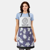 Bedrijfsbedrijf logo promotionele orchidee paarse schort (Gedragen)