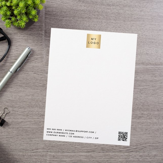 Bedrijfsbedrijf logo QR code merkkleur Briefhoofd (Creator heeft geüpload)