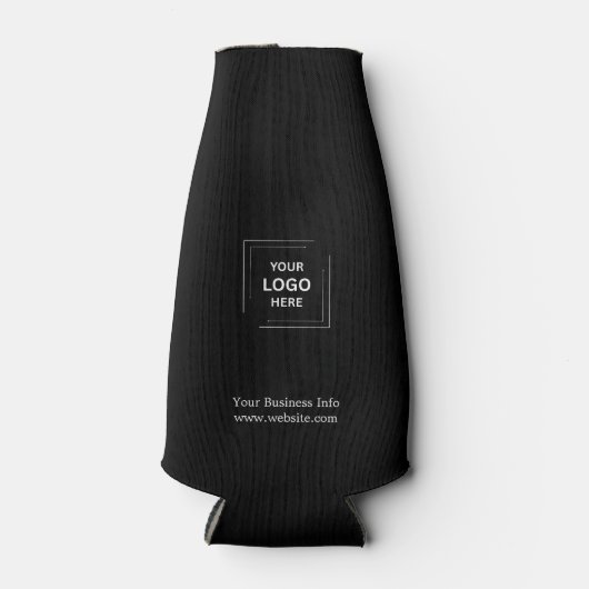 Bedrijfsbedrijf Minimalist Custom Black Business Flesjeskoeler (Voorkant)