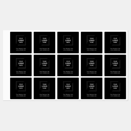 Bedrijfsbedrijf Minimalist Custom Black Business Labels (Vel)