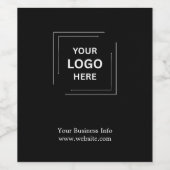 Bedrijfsbedrijf Minimalist Custom Black Business Wijn Etiket (Enkel label)