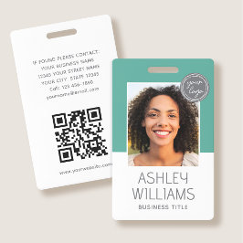 Bedrijfsbeveiligingslogo groen personeelsfoto ID Badge