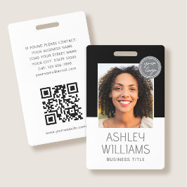 Bedrijfsbeveiligingslogo Zwart Personeelsfoto ID Badge